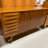 Enfilade scandinave en noyer, Möbelfabrik Linen, Horda, Suède, 1960