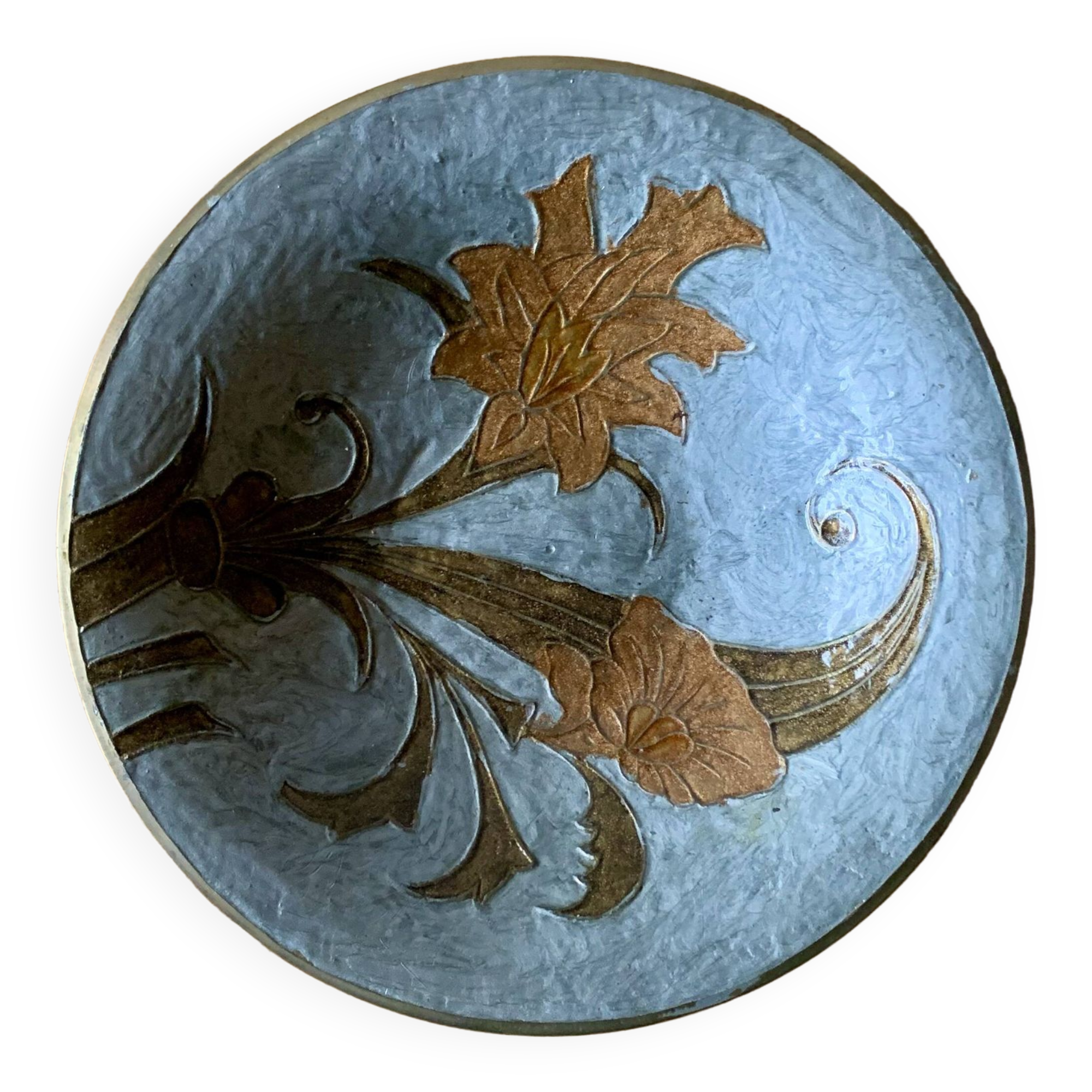 Cup on base in cloisonné brass