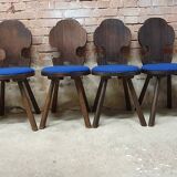 Set of 6 brutalist bistro chairs 1960