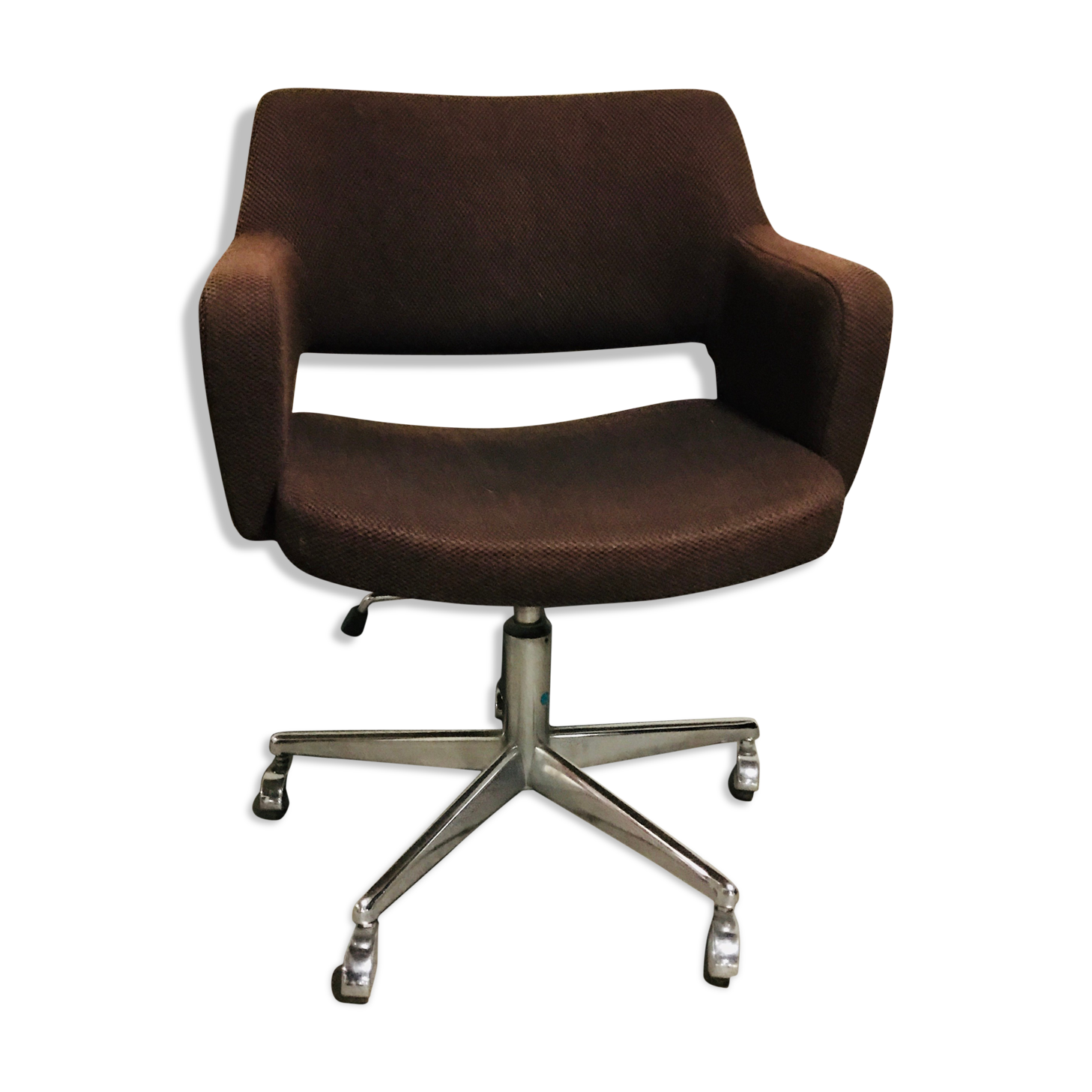 1970 wheeled wool office chair