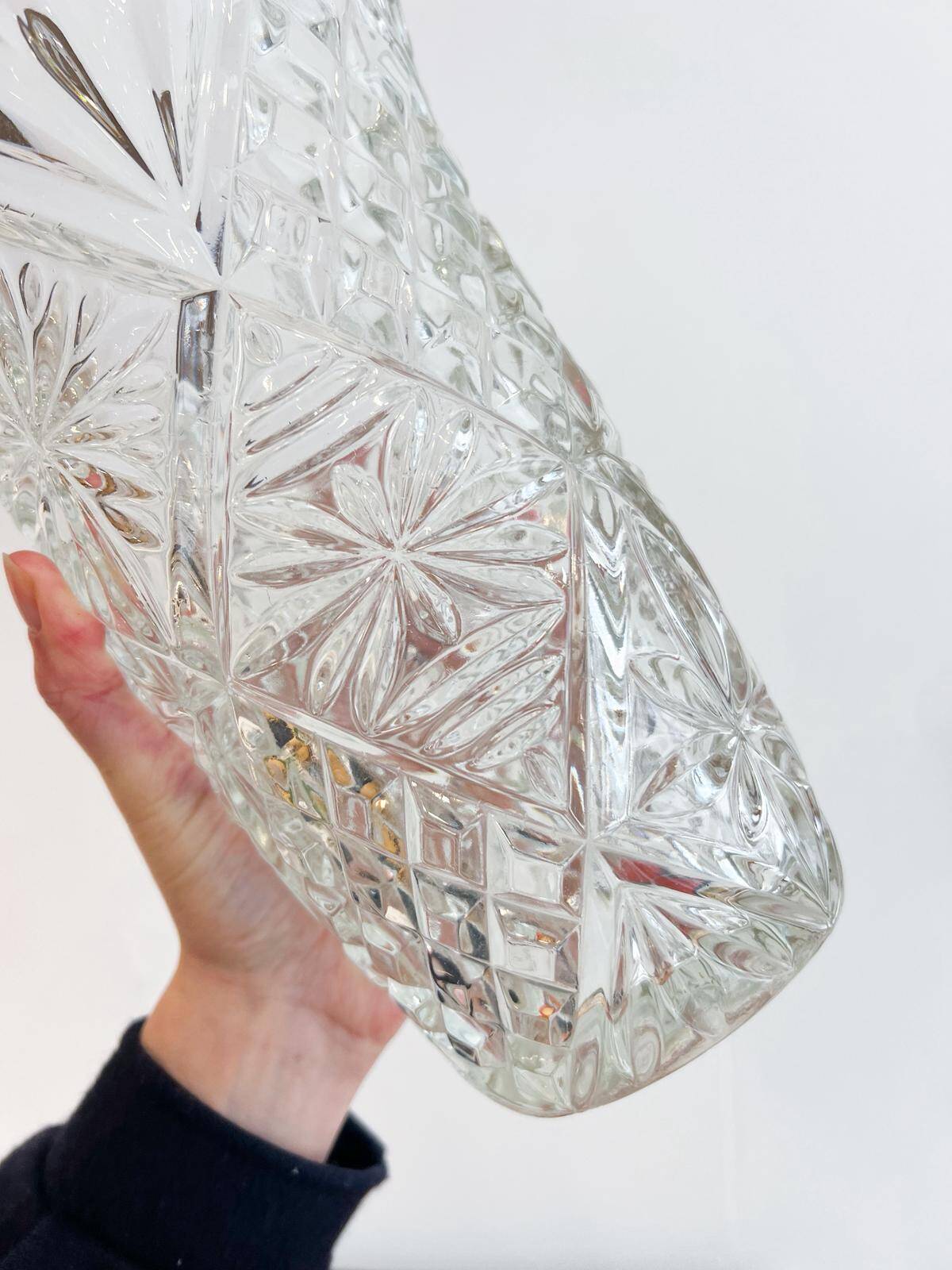 Large moulded glass vase - 1970s/80s