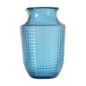 Blue glass vase, diamond tip