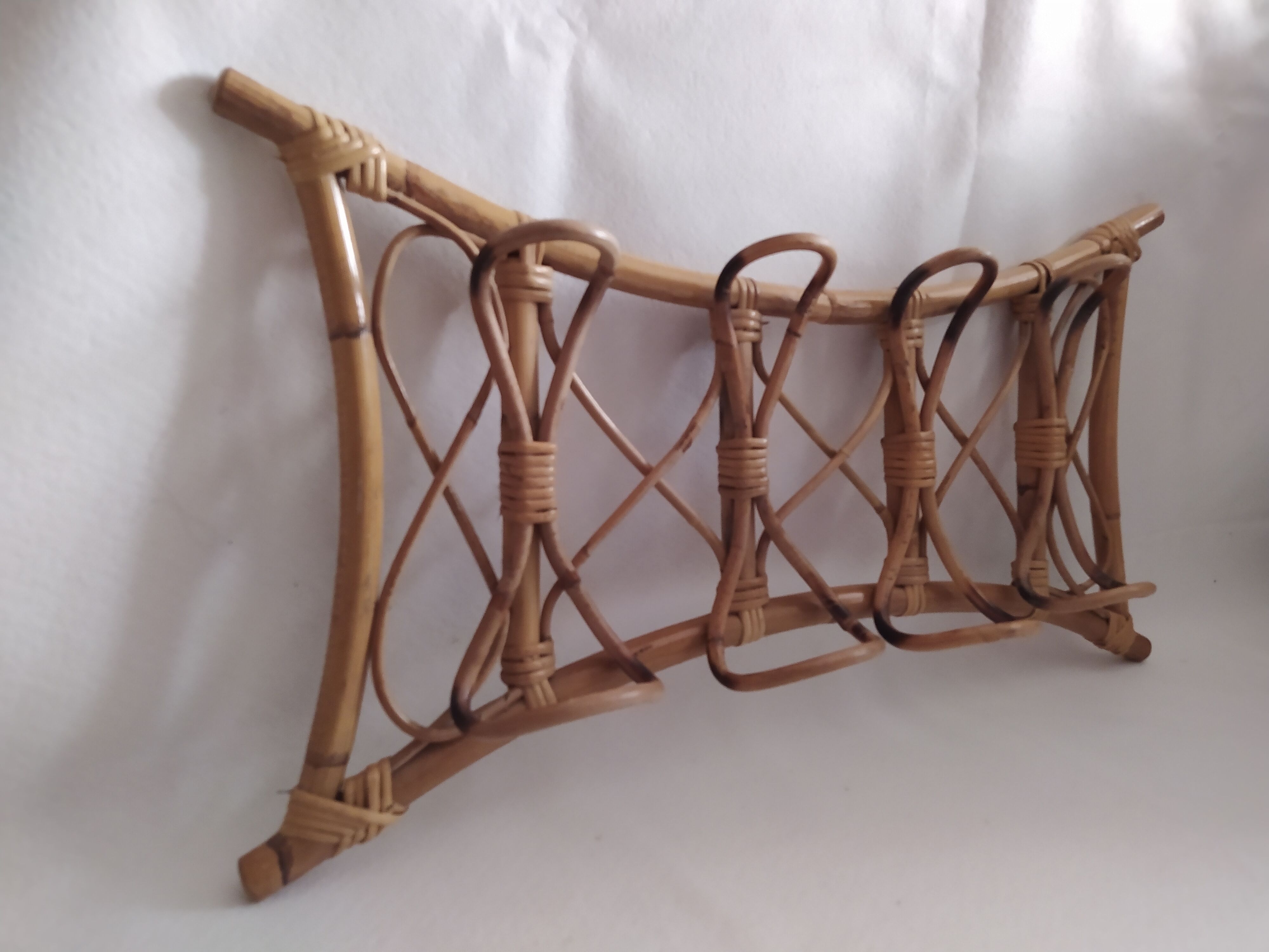 70s bamboo coat hanger