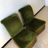 Pair of vintage green velvet heaters