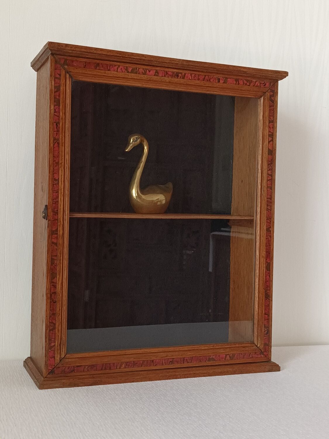 Vintage oak wall display case