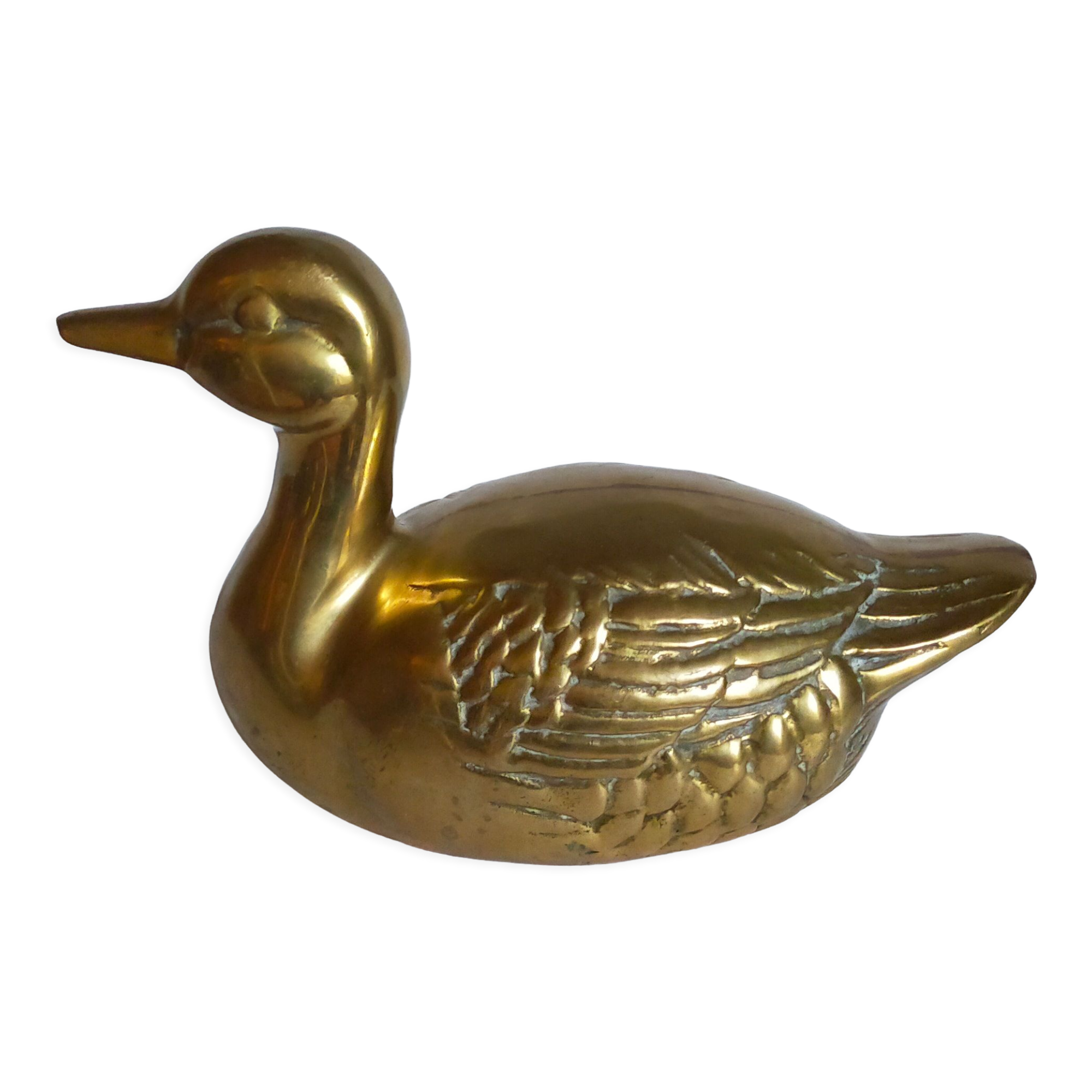 Vintage solid brass duck