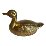 Vintage solid brass duck
