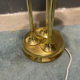 Italian Floor Lamp in Brass and Opaline Glass, 1980s