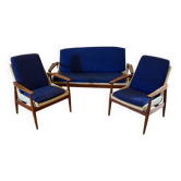 Ensemble canapé, plus 2 fauteuils scandinave