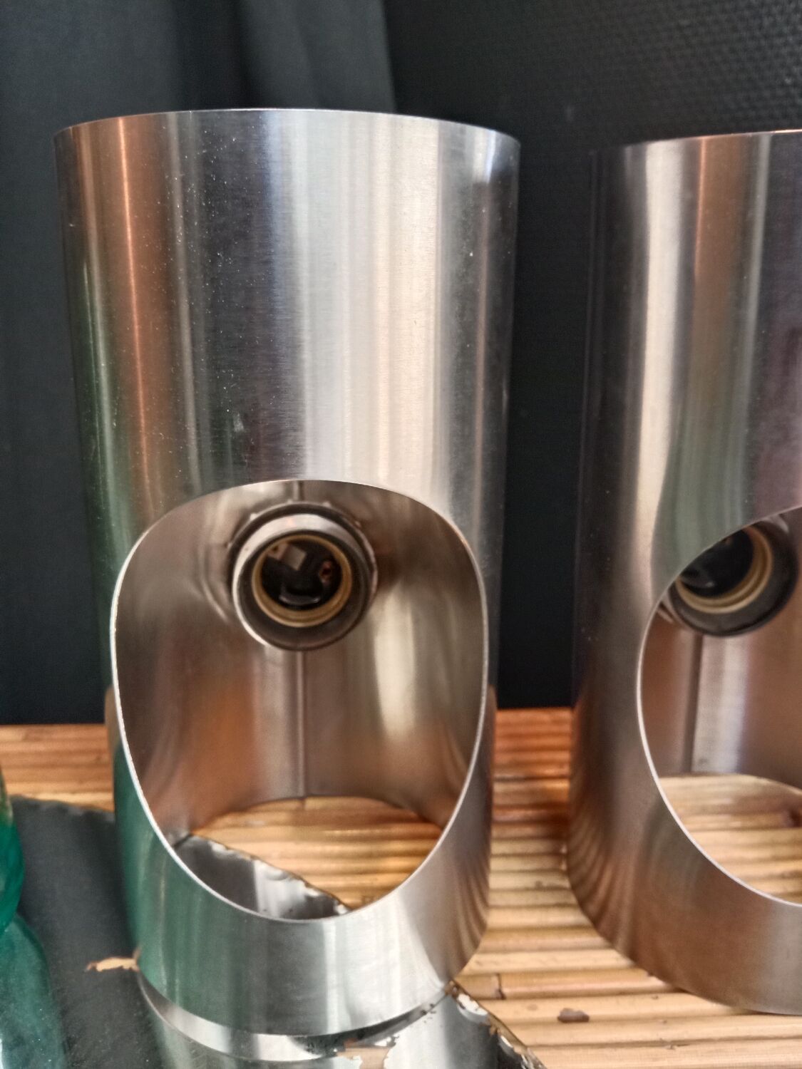 Paire d'appliques murales inox oxar
