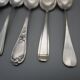 Set of 6 small mismatched old silver metal spoons for a chic table