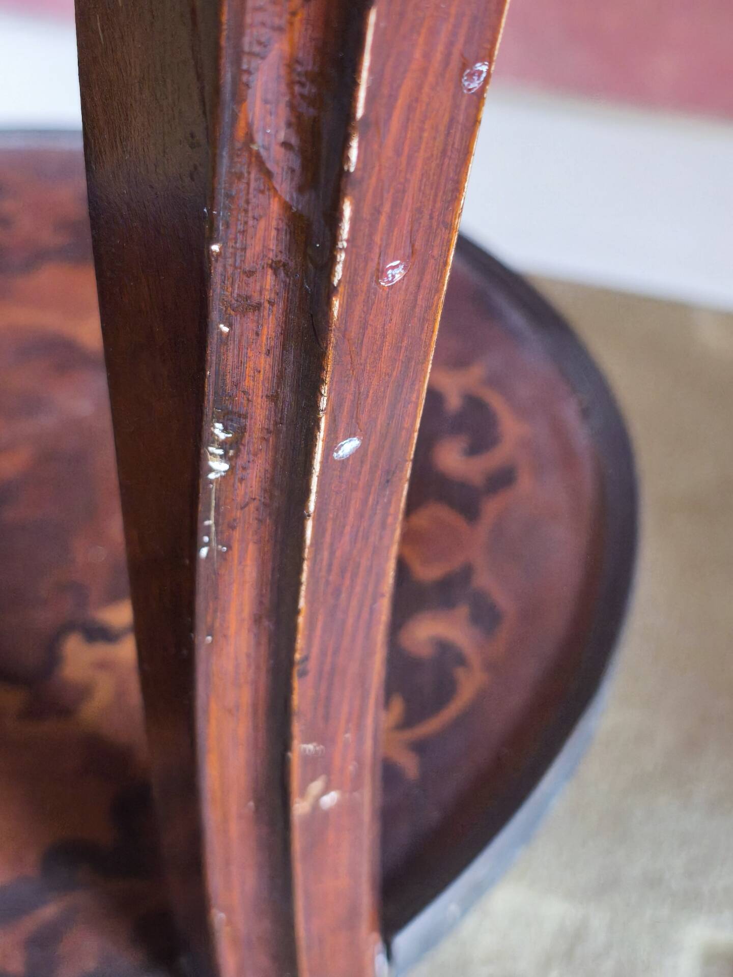 Napoleon III side table with three tiers in marquetry – 19th century
