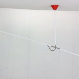 J.J.J. Hoogervorst Red Counter Balance Ceiling Lamp by Anvia Holland, 1950