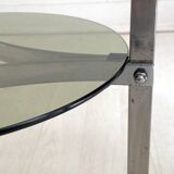 Chrome and glass side table vintage 1970s