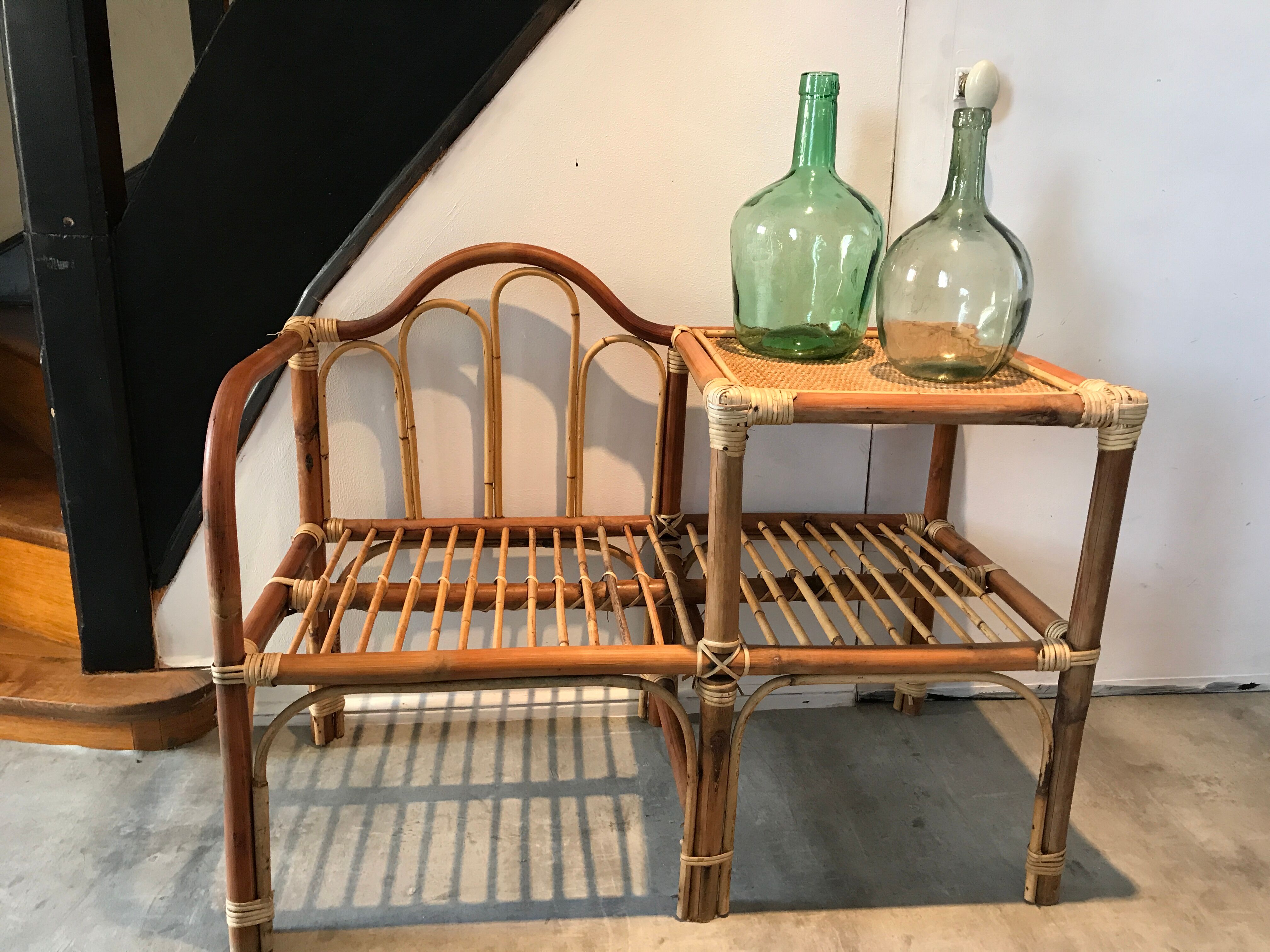 Telephone cabinet with seat