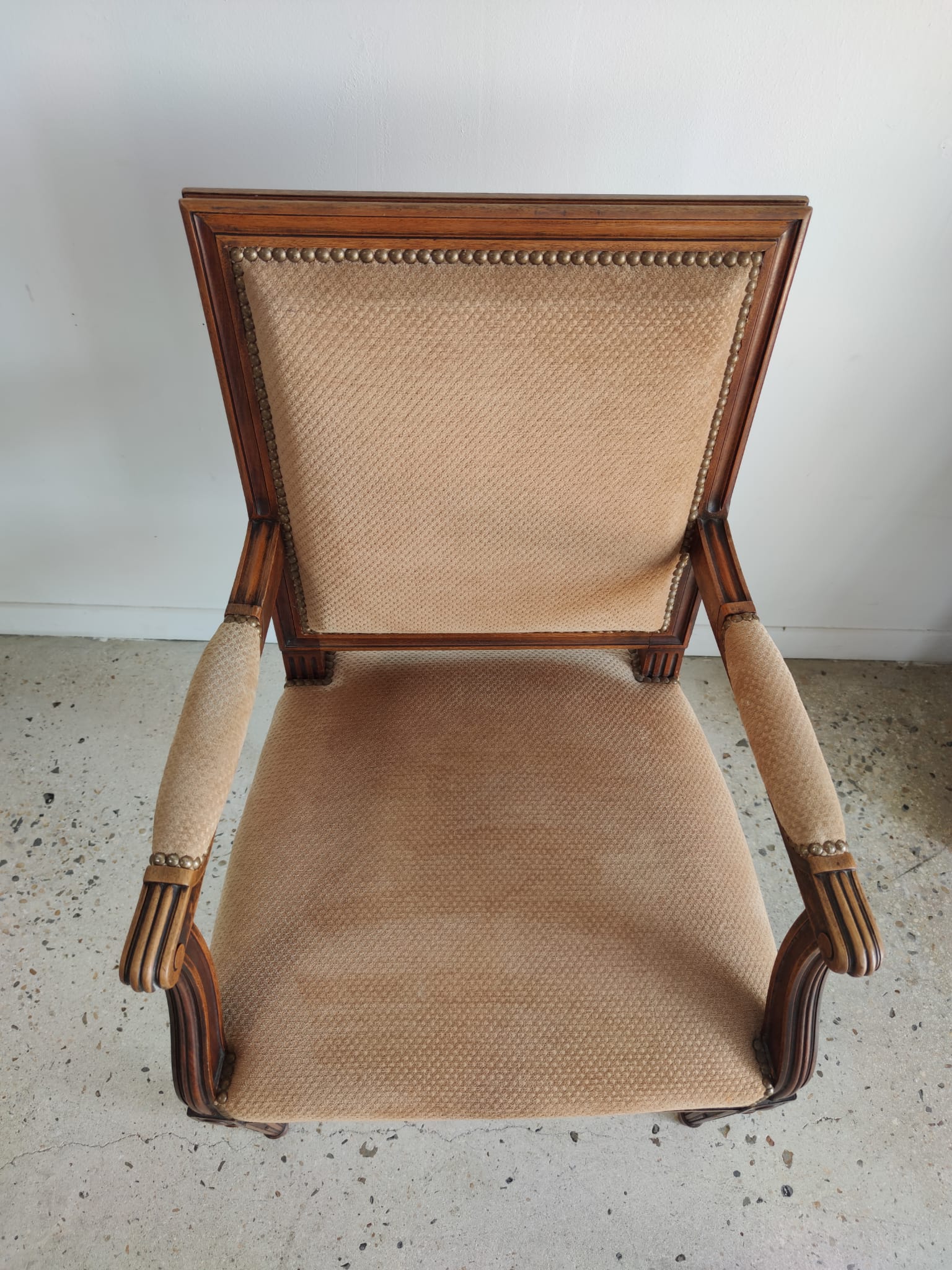 Louis XVI Jacob style armchair beige trim
