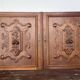 Pair of old carved wooden door panels Bas relief (oak)