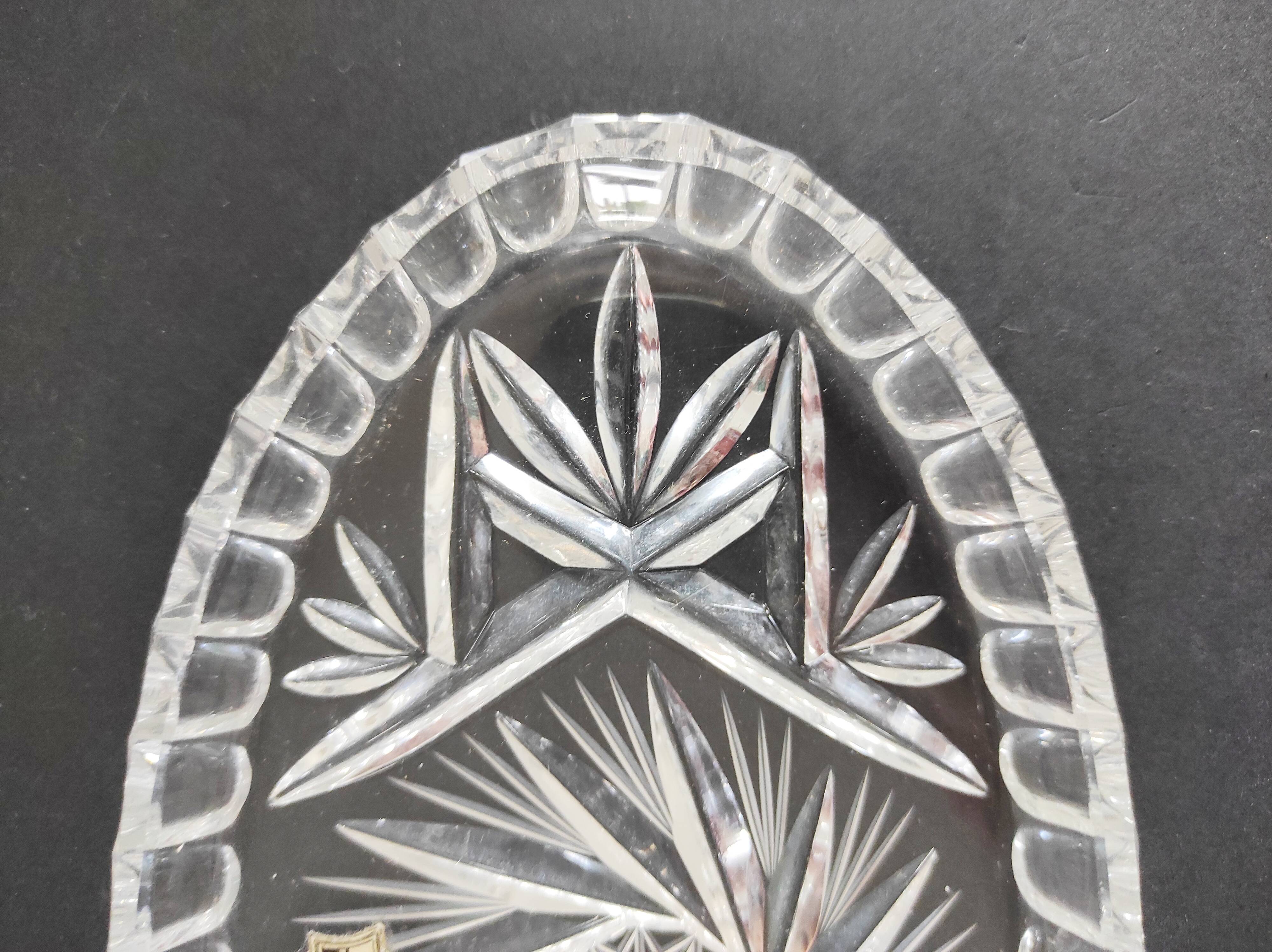 Bohemian crystal oval dish 22.5 x 12 cm