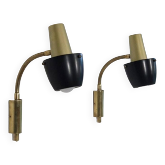 Pair of Scandinavian wall lights 1970