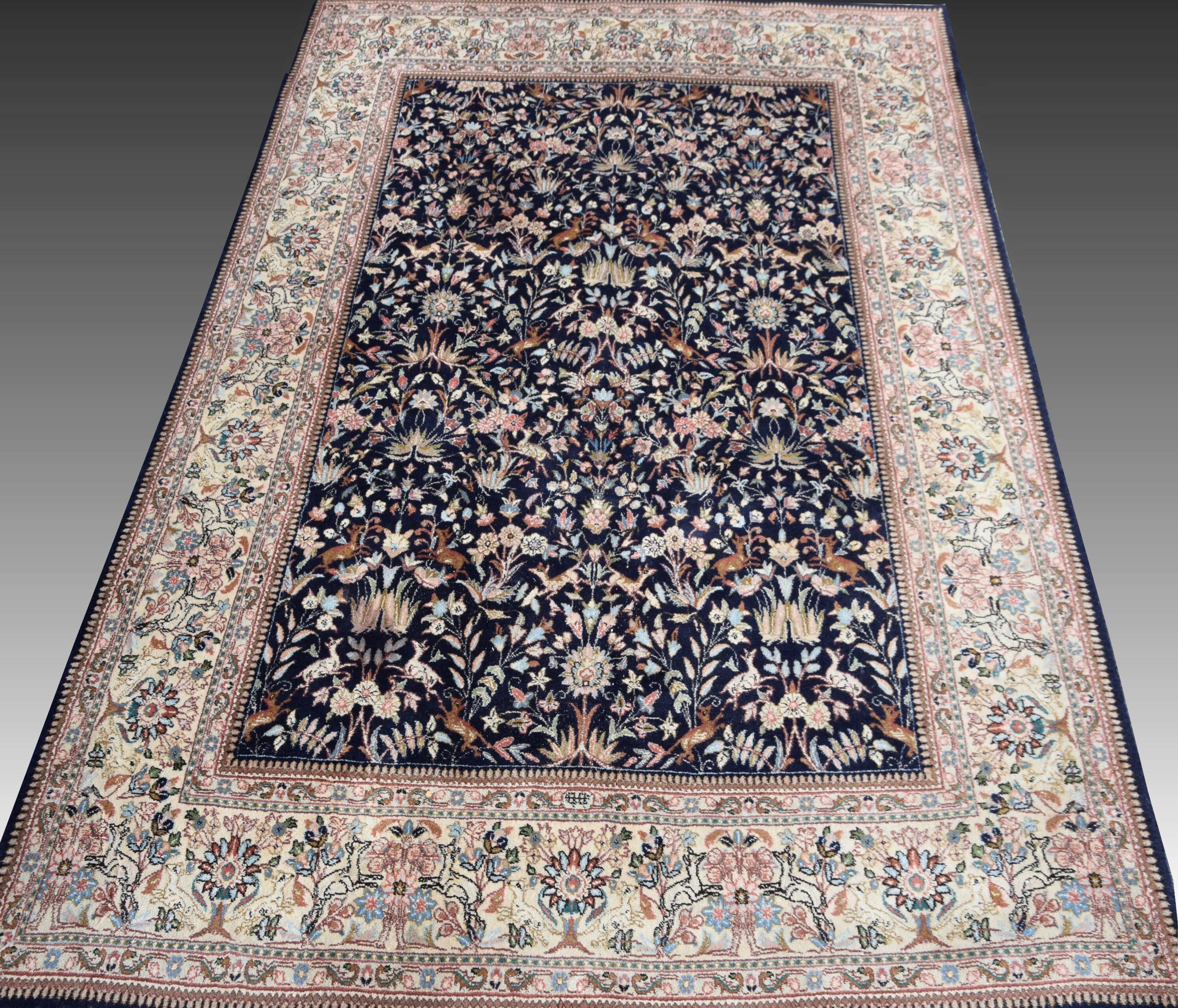 Handmade Indo-Kirman oriental rug. Dimensions: 2.70 x 1.90 m.