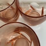Lot of 5 tinted pink to square wave base