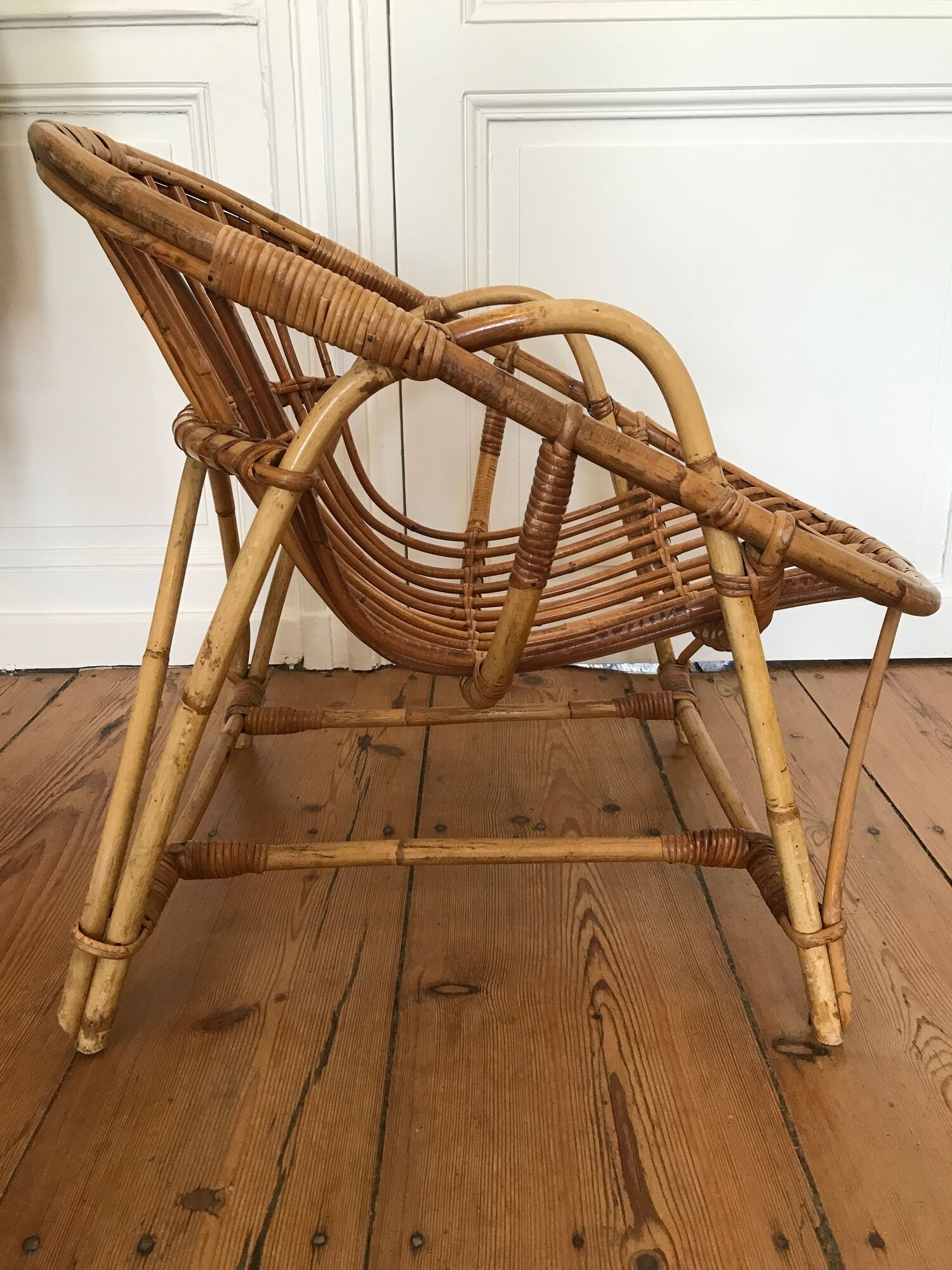 Armchair basket adult rattan year 50