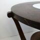Table basse ronde Art Déco bois foncé & miroir
