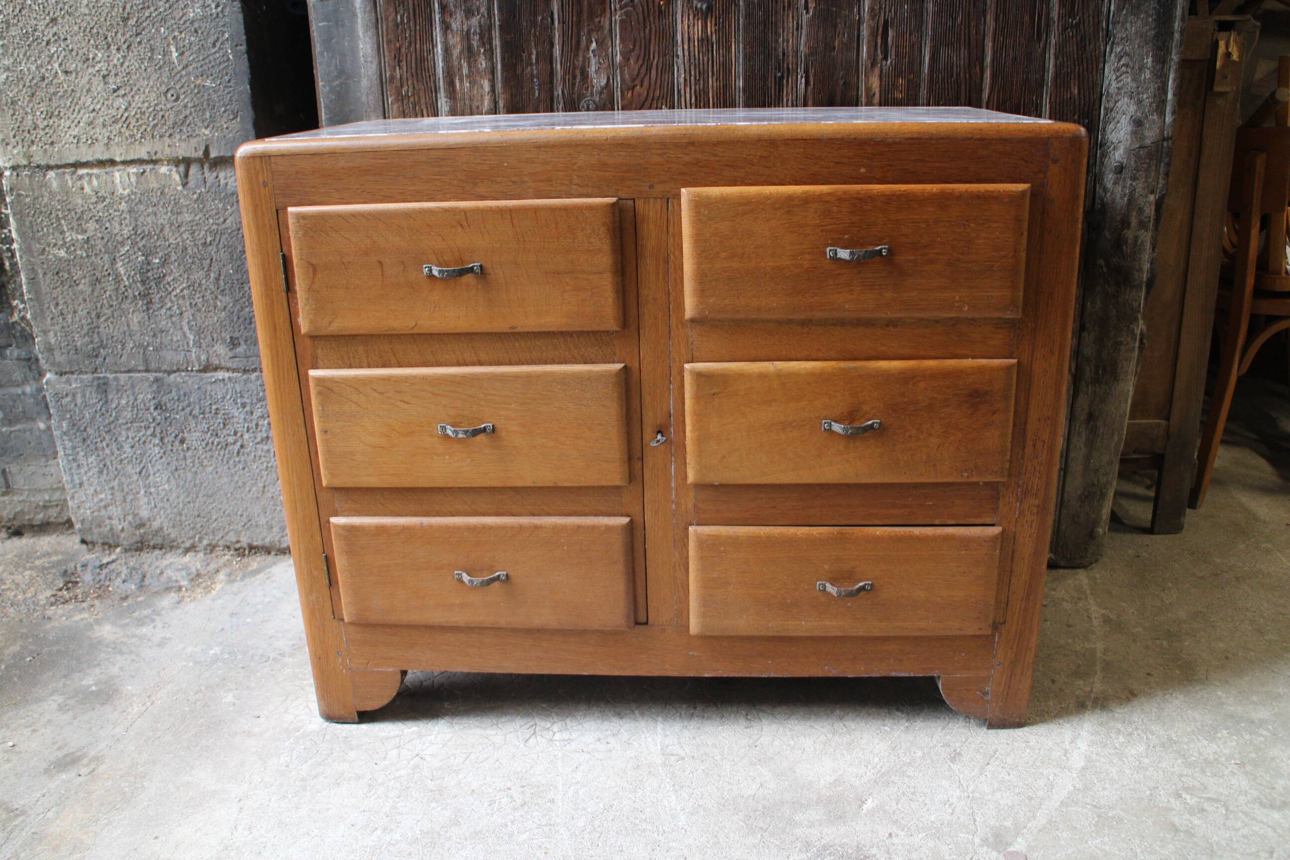 Commode art deco une porte et 3 tiroirs