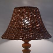 Lampe stylescandinave en bois et rotin 1970