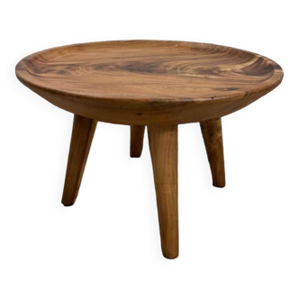 ROUND WOODEN COFFEE TABLE / WABI SABI STYLE COFFEE TABLE