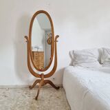 Large vintage solid wood psyche (standing mirror)