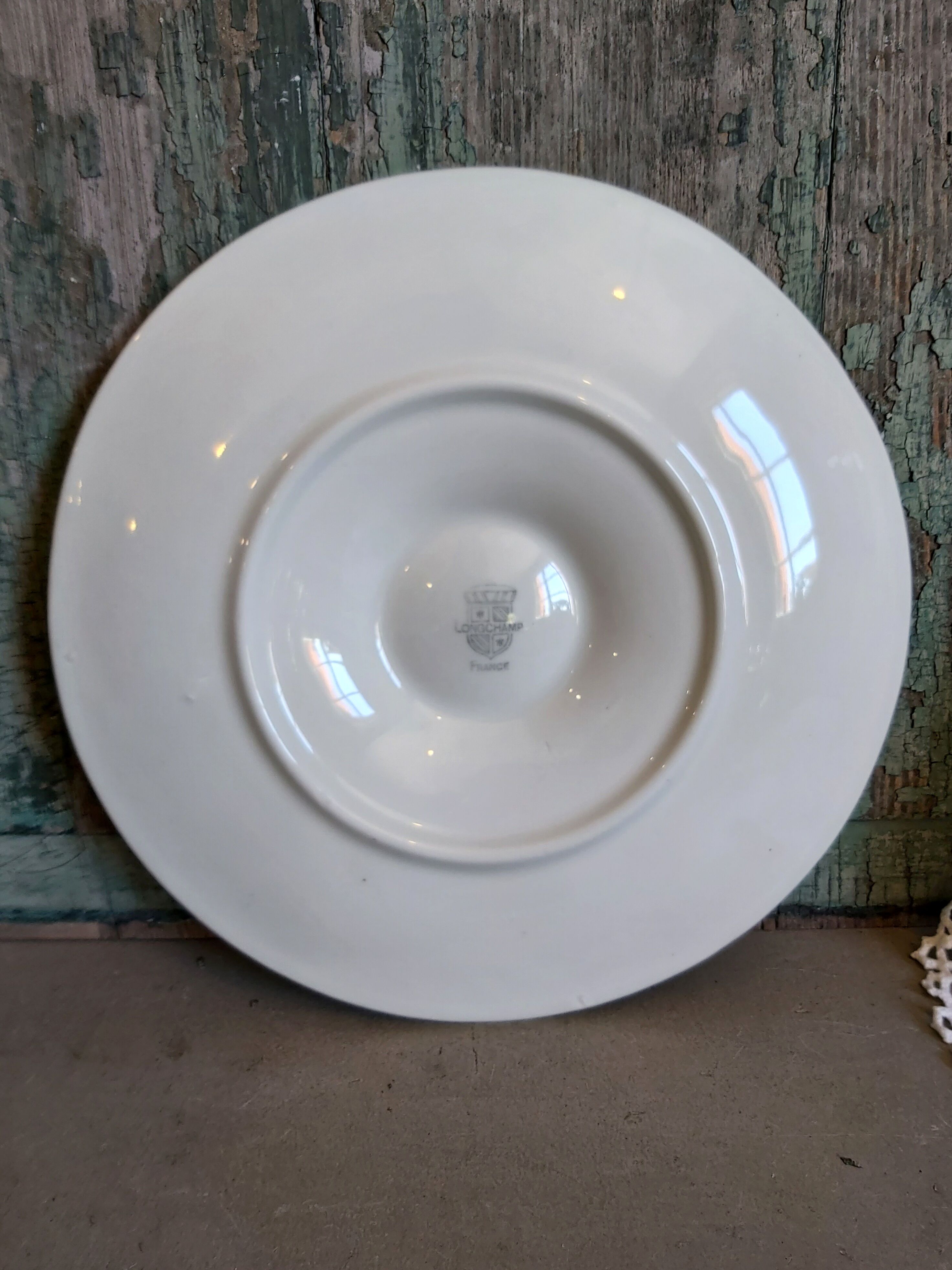Vintage French oyster plate in majolica from Longchamp