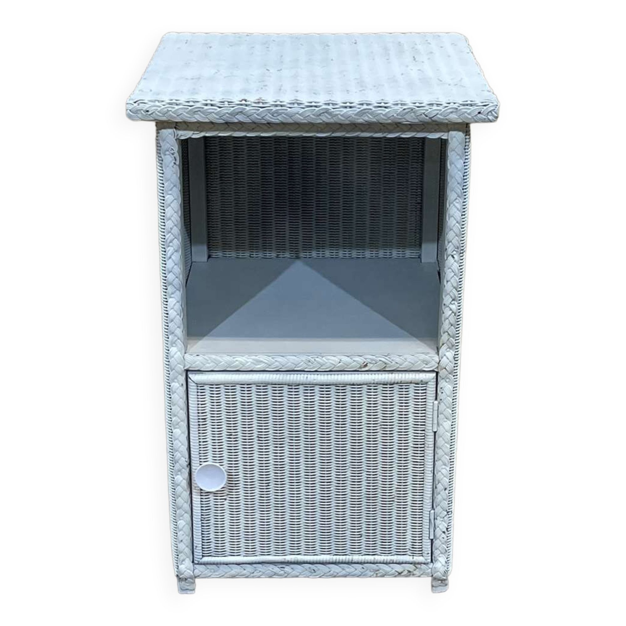 1950s lloyd loom nightstand