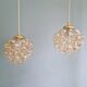 Amber bubble glass pendant (3 available), design by Helena Tynell, 1970.