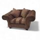 Large weighty love seat with the original matching cushions. Marked "Handmade in Holland"