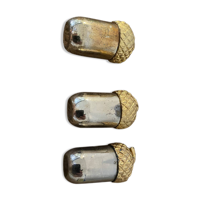 Trio de Glands Salière / Poivrière Vintage (Métal Argenté & Doré)
