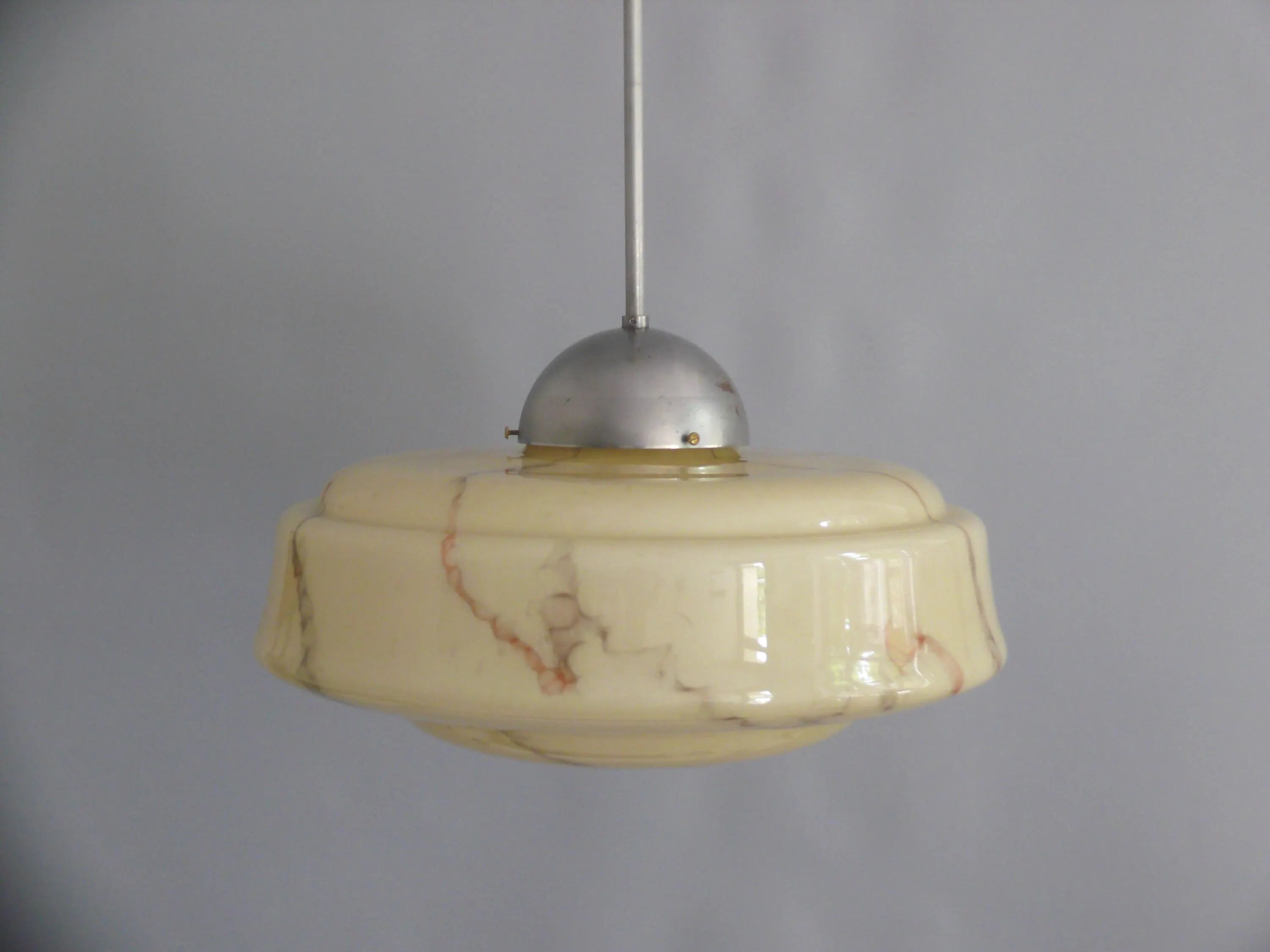 Grand plafonnier beige Art Déco - années 1930-1950