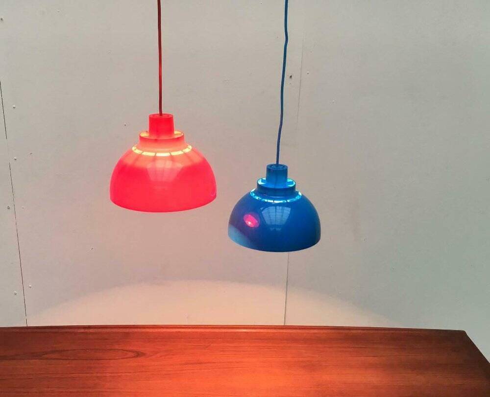 Mid-Century Danish Minisol pendant lamps by K. Kewo for Nordic Solar, 1960s, set of 2