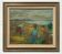 Svan Grandin (1906- 1982) Vintage Oil Painting Landscape “Harvesters”