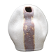 Free-form Soliflore - cracked white enamel - organic ceramic - 80s