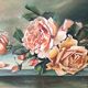 Painting on canvas representing a bouquet of roses sign dominique duchaine