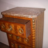 Chiffonier former Louis XVI marquetry style  good condition
