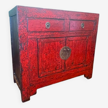 Old Chinese red lacquered sideboard