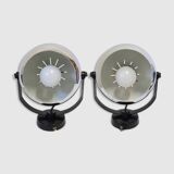 Altalite, adjustable chrome chrome spotlights couple, 70s