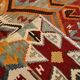 5x10 Red & Orange Geometric Vintage Kilim Rug,142x302Cm