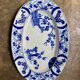 Oval dish Creil & Montereau in blue ironstone, "Japan" pattern.