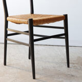 Black Italian straw chairs
