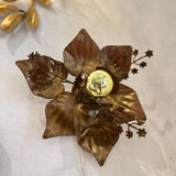 Copper and golden metal flower wall lamp
