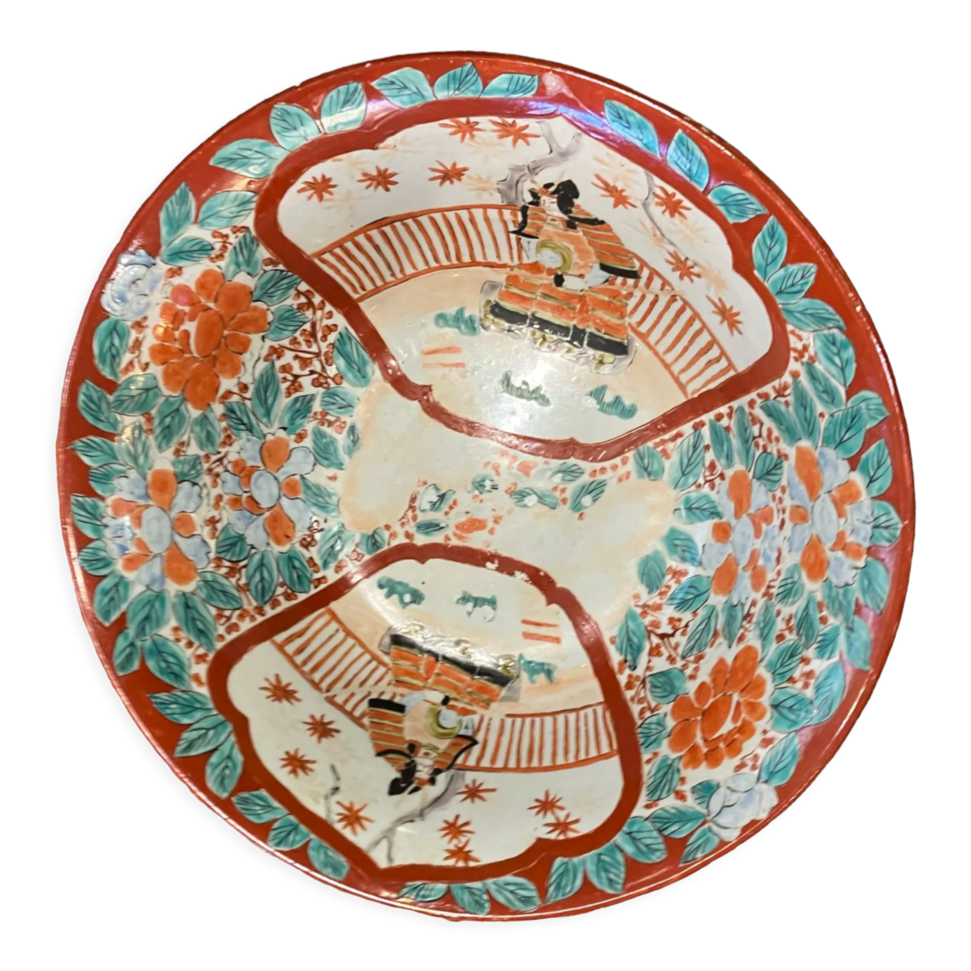 Huge porcelain cup of Imari XIXth Samurai decoration