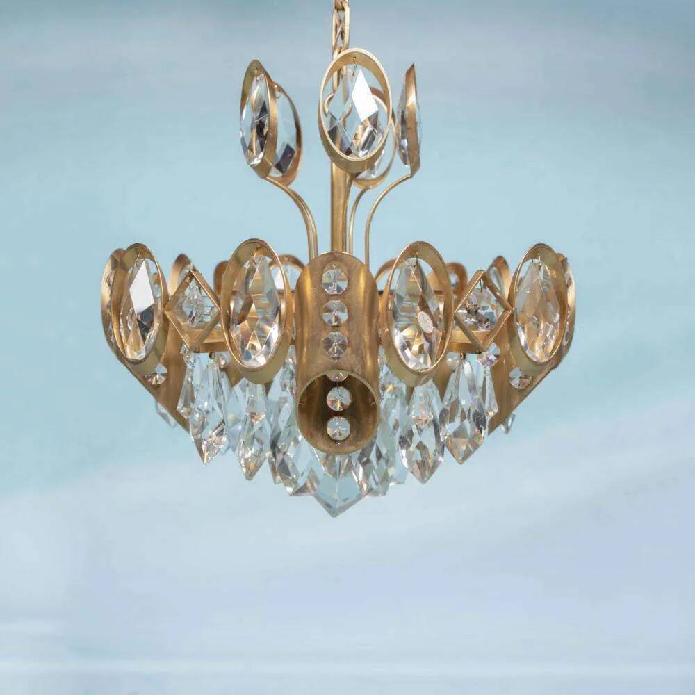 Lustre Palwa milieu du siècle en cristal